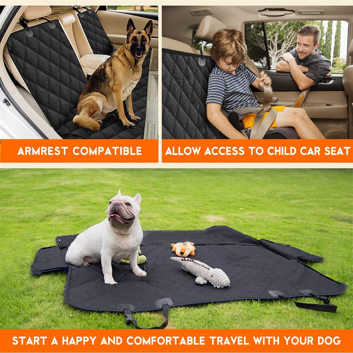 Paw-some Dog Car Seat Cover: Keep Your Ride Fur-tastic and Mess-Free with Our Waterproof, Non-Slip Back Seat Protector - Perfect for Pups and Tiny Humans!