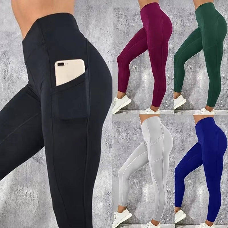 Elevate Your Workout with Our High Waist Yoga Leggings - Stylish, Stretchy, and Booty-Lifting with Convenient Pocket!