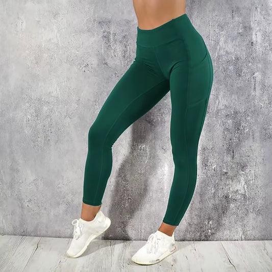 Elevate Your Workout with Our High Waist Yoga Leggings - Stylish, Stretchy, and Booty-Lifting with Convenient Pocket!