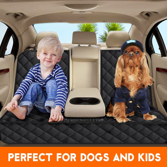 Paw-some Dog Car Seat Cover: Keep Your Ride Fur-tastic and Mess-Free with Our Waterproof, Non-Slip Back Seat Protector - Perfect for Pups and Tiny Humans!