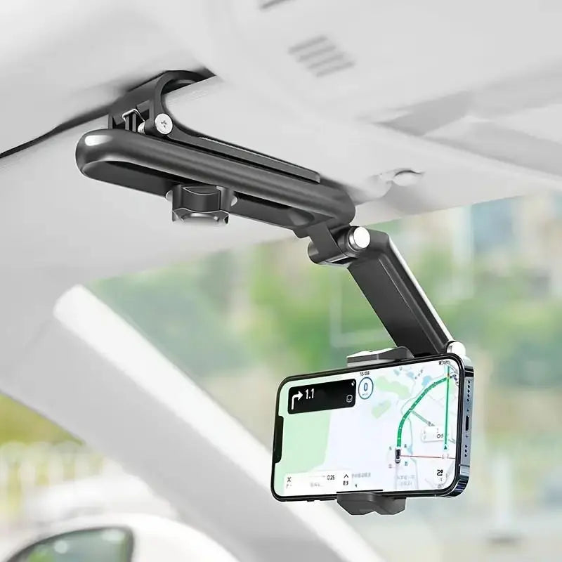Revolutionary 1080° Multi-Function Sun Visor Phone Holder - Universal 360° Rotating Car Accessory for Ultimate Convenience