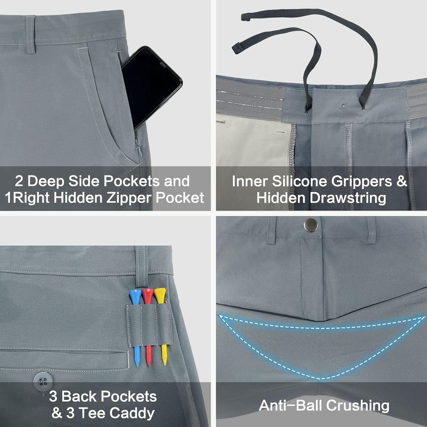 Elevate Your Game with JWM Men's Stretch Golf Dress Pants - Comfortable, Quick-Dry, Lightweight Trousers with 5 Pockets for Work and Play