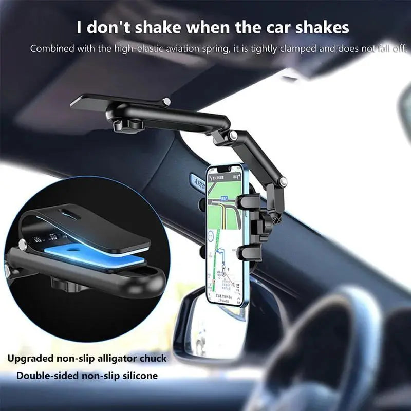 Revolutionary 1080° Multi-Function Sun Visor Phone Holder - Universal 360° Rotating Car Accessory for Ultimate Convenience