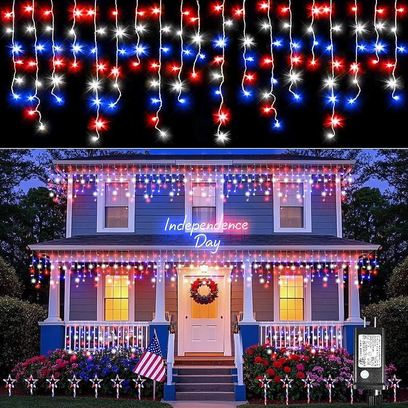Transform Your Space with 400 LED Warm White Icicle Christmas Lights - 33Ft Waterproof Curtain String Lights with 8 Modes for Festive Decor!