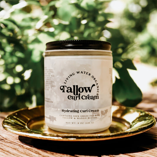 100% Grass Fed Tallow Curl Cream for Curly Hair (Promotes Repairing Damaged or Dry Hair)