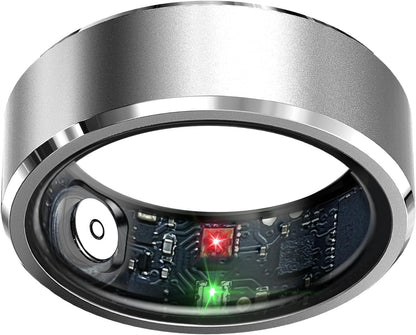 Smart Ring Health Tracker, Sleep Tracker Ring with Heart Rate, Waterproof Fitness Ring for Activity Monitoring/Steps/Distance/Calories, Air Gestures, up to 7-Day Battery, for Ios Android (Black,#10)